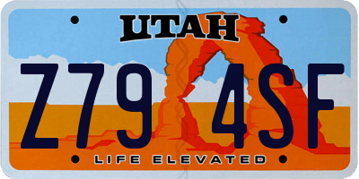 UT license plate Z794SF