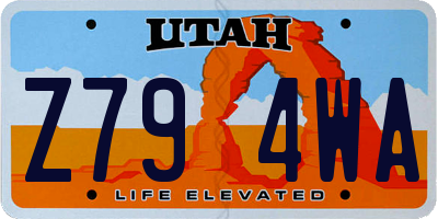 UT license plate Z794WA