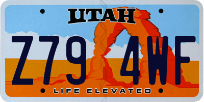 UT license plate Z794WF