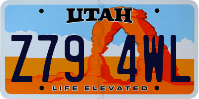 UT license plate Z794WL