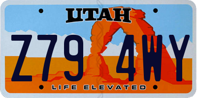 UT license plate Z794WY