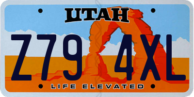 UT license plate Z794XL