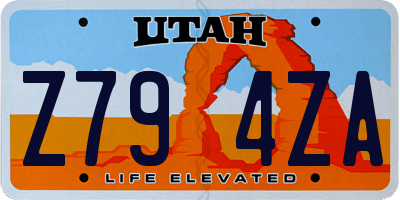 UT license plate Z794ZA