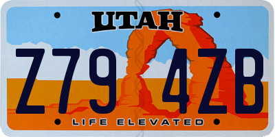 UT license plate Z794ZB