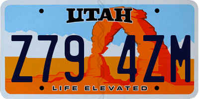 UT license plate Z794ZM