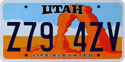 UT license plate Z794ZV