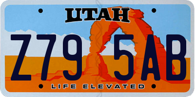 UT license plate Z795AB