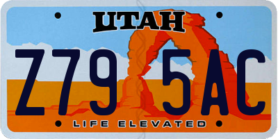 UT license plate Z795AC