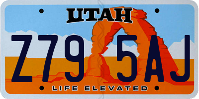 UT license plate Z795AJ