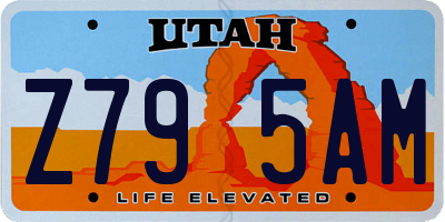 UT license plate Z795AM