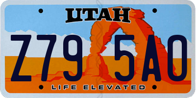 UT license plate Z795AO