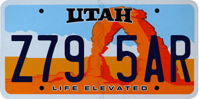 UT license plate Z795AR