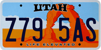 UT license plate Z795AS