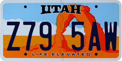UT license plate Z795AW