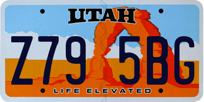 UT license plate Z795BG