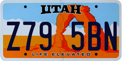 UT license plate Z795BN