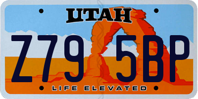 UT license plate Z795BP