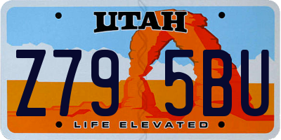 UT license plate Z795BU