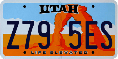 UT license plate Z795ES