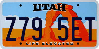 UT license plate Z795ET
