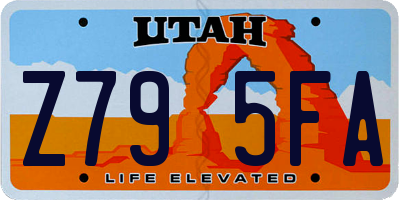 UT license plate Z795FA