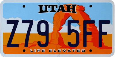UT license plate Z795FF