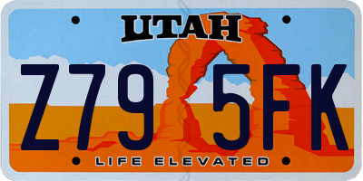 UT license plate Z795FK