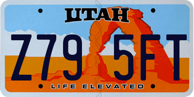 UT license plate Z795FT