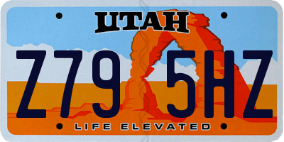 UT license plate Z795HZ