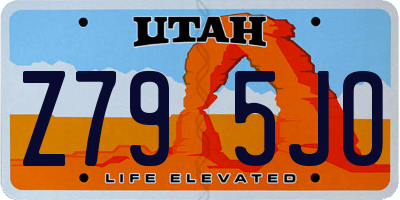 UT license plate Z795JO