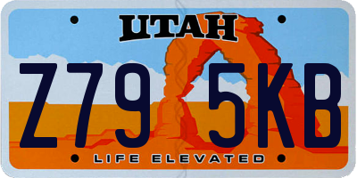 UT license plate Z795KB