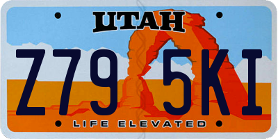 UT license plate Z795KI