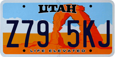 UT license plate Z795KJ