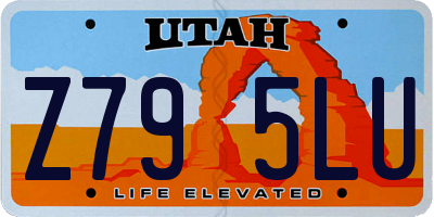 UT license plate Z795LU