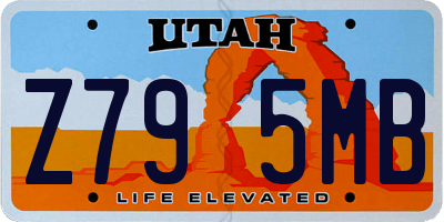 UT license plate Z795MB