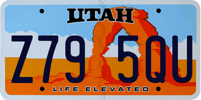 UT license plate Z795QU