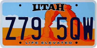 UT license plate Z795QW