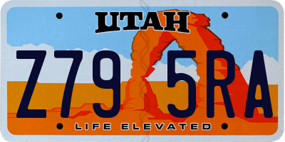 UT license plate Z795RA