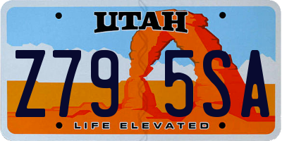 UT license plate Z795SA