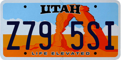 UT license plate Z795SI