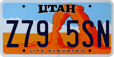 UT license plate Z795SN