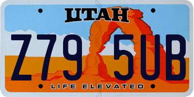 UT license plate Z795UB