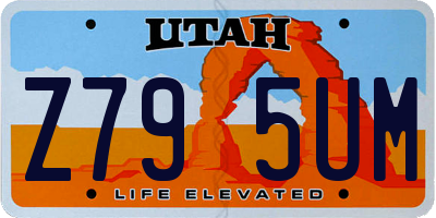 UT license plate Z795UM