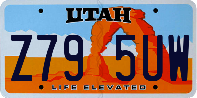 UT license plate Z795UW