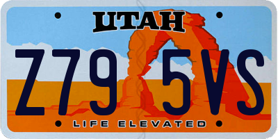 UT license plate Z795VS