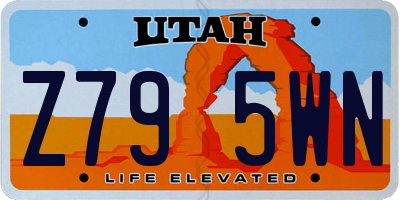 UT license plate Z795WN