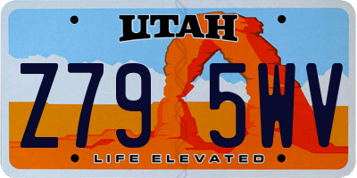 UT license plate Z795WV