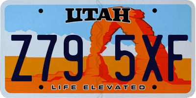 UT license plate Z795XF