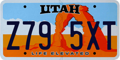 UT license plate Z795XT