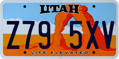 UT license plate Z795XV